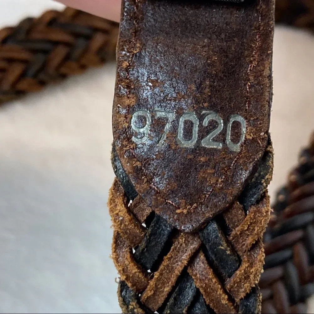 Brighton Brown Braided Leather Belt Size M/L